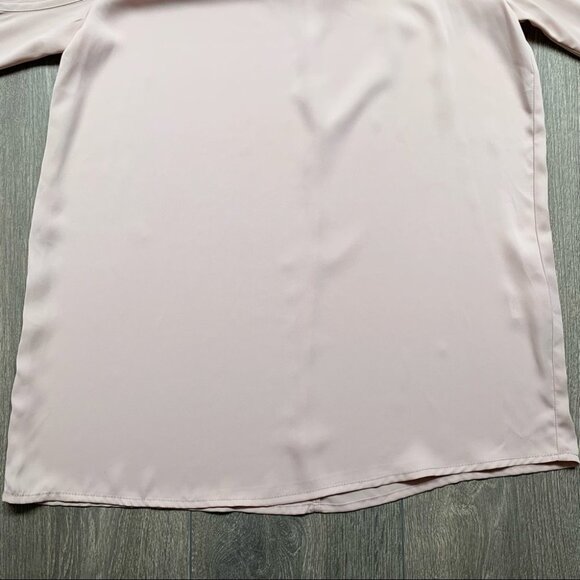 Revolve L'Academie Cold Shoulder Tie Long Sleeve Blouse Taupe Pink Size Small - Picture 12 of 16